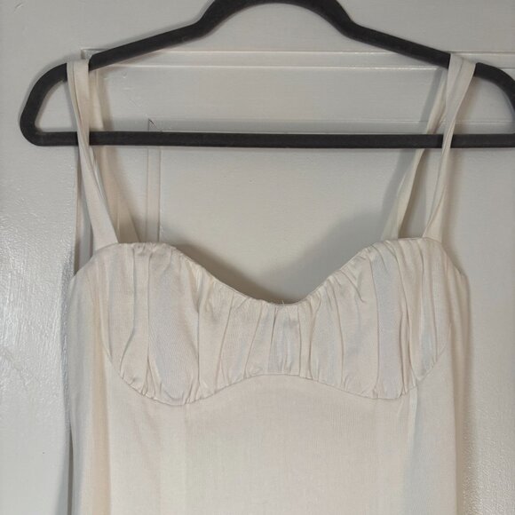 Park & Fifth White Linen Blend Midi Dress — Size Small - Picture 3 of 13